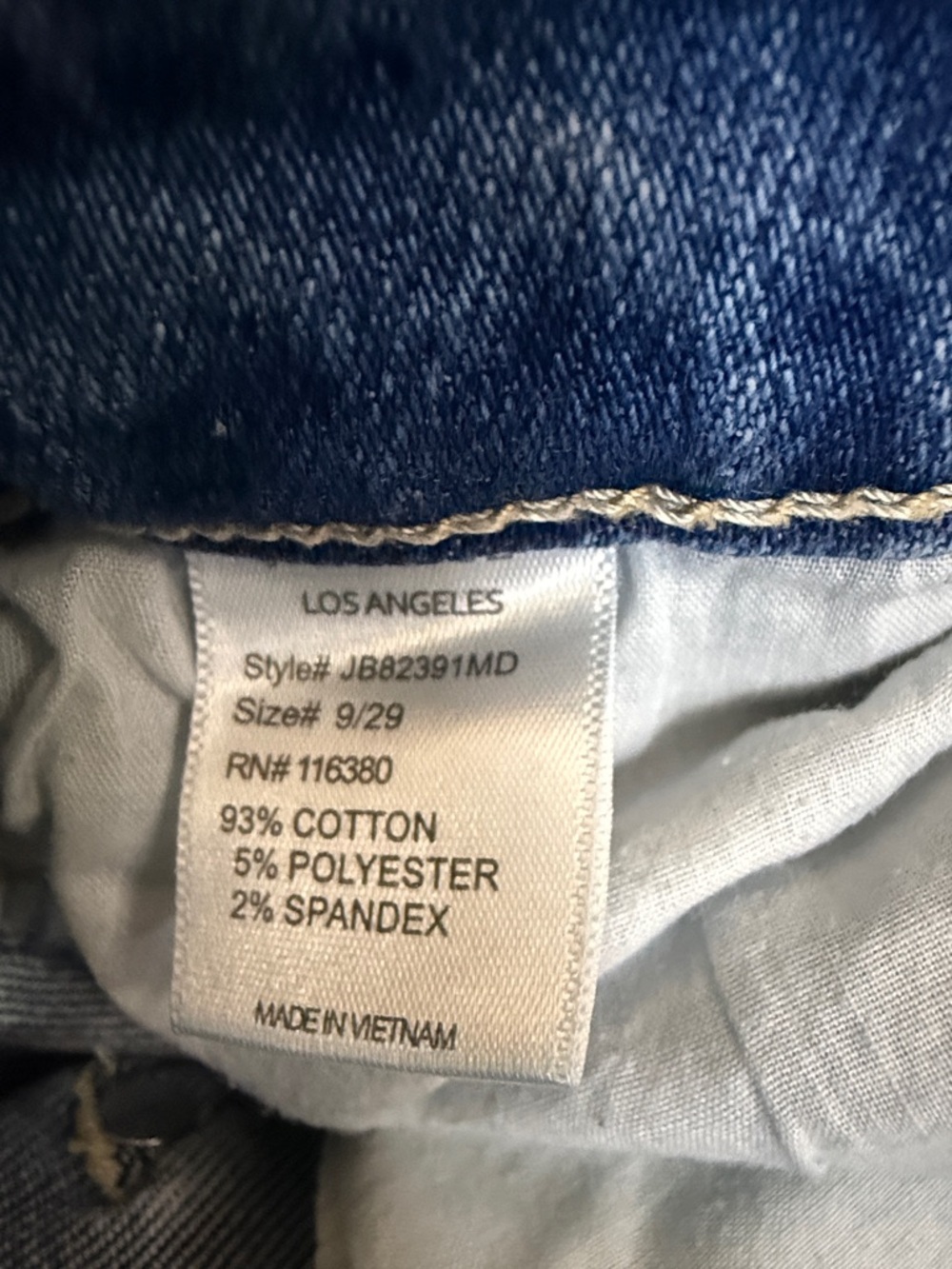 Judy Blue Light Blue Distressed Straight Fit Raw Hem JB823291MD Size 9 / 29 - Picture 6 of 6